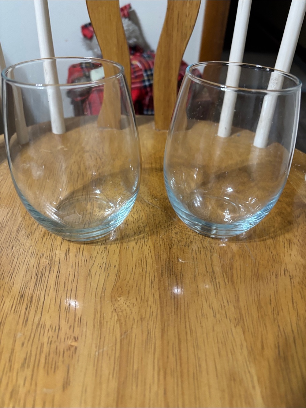 Clear Stemless Wine Glasses - Set of 2